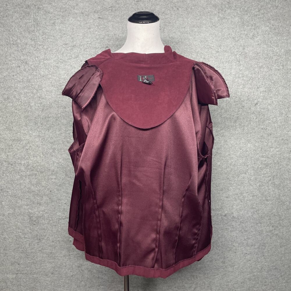 RK Originals Faux Suede Blazer Jacket Burgundy Red Plus Size 20 Y2K Career Chic - Picture 9 of 10